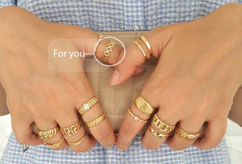 Panther Link Gold Ring - 18k, 14k, 10k - TurkishBling