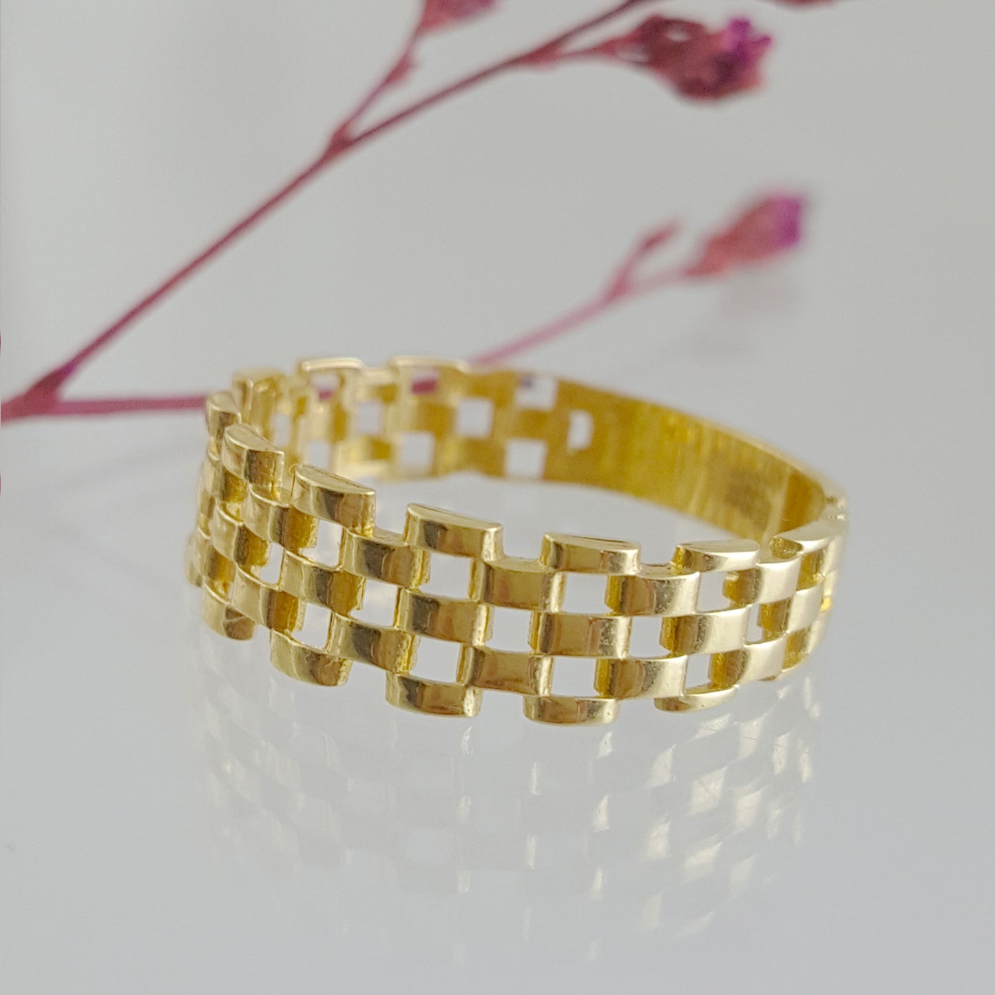 Panther Link Gold Ring - 10k-14k-18k