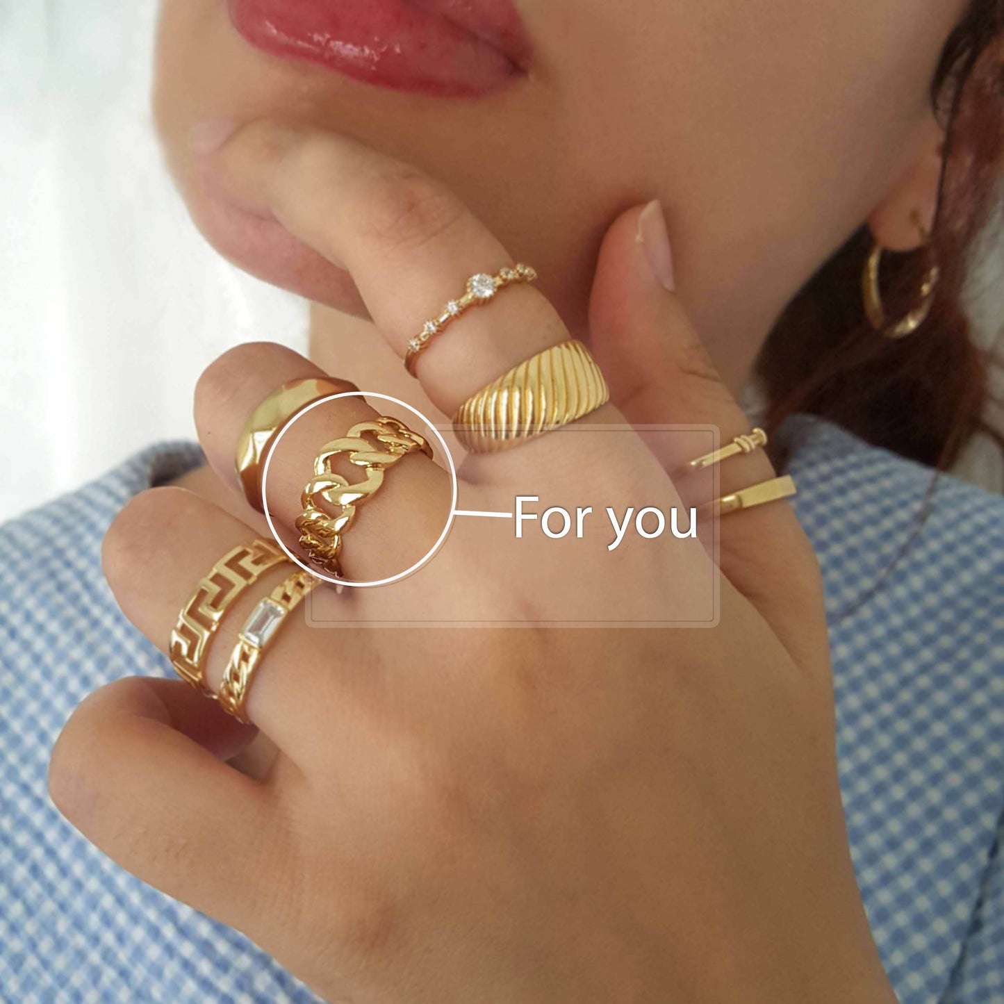 Cuban Chain Link Gold Ring - 10k,14k,18k - TurkishBling