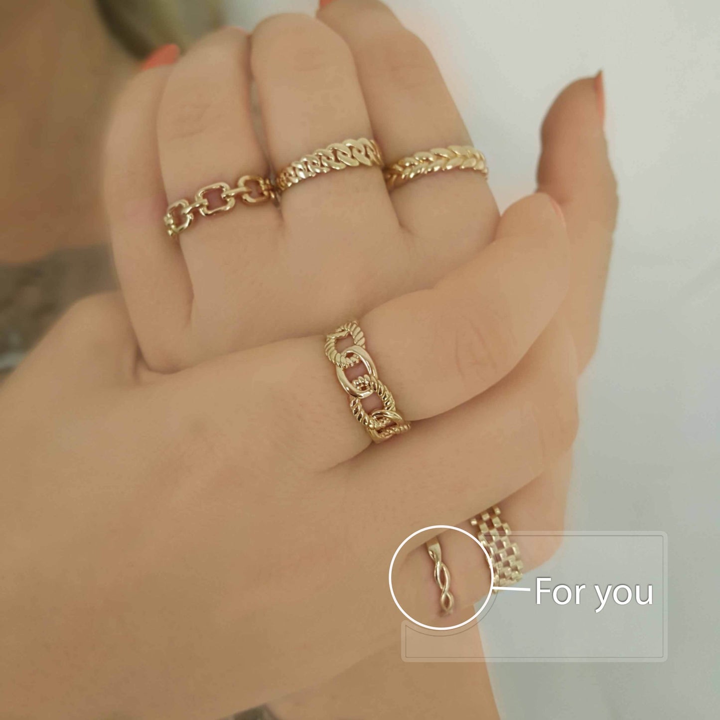 Minimalist Braided Gold Ring - 10k,14k,18k - TurkishBling