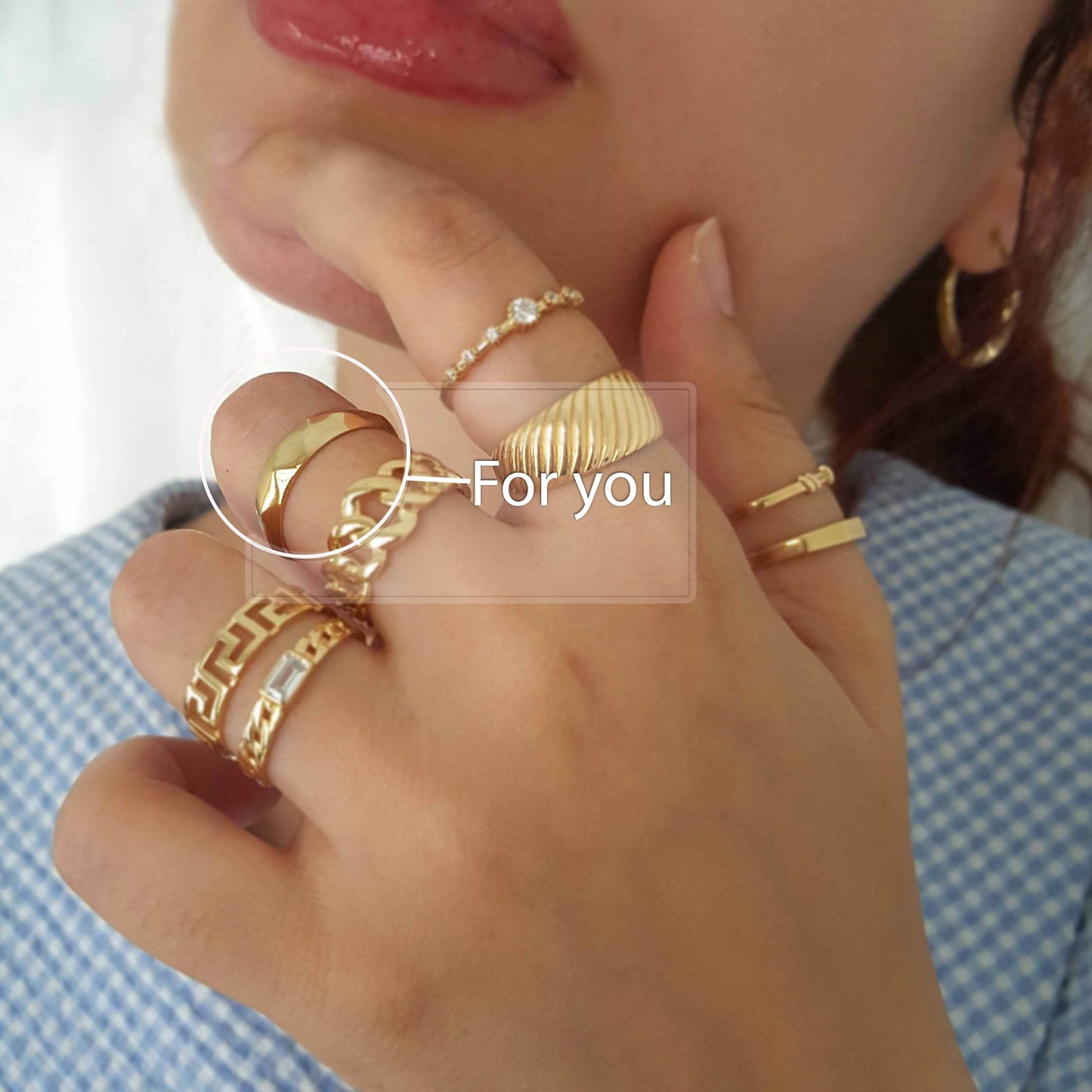 Facetted Dome Gold Ring - 18k,14k,10k - TurkishBling