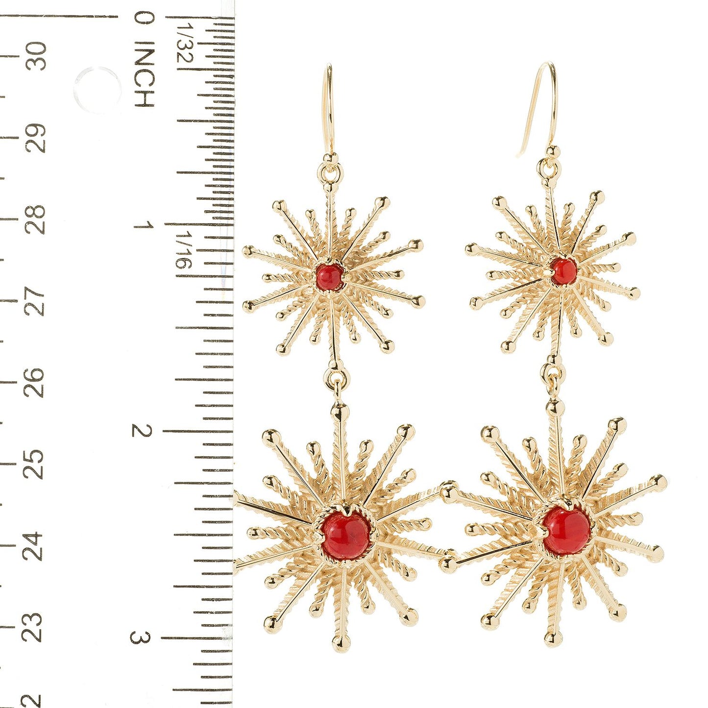 Starburst Drop Earrings Choice of Turquoise or Coral