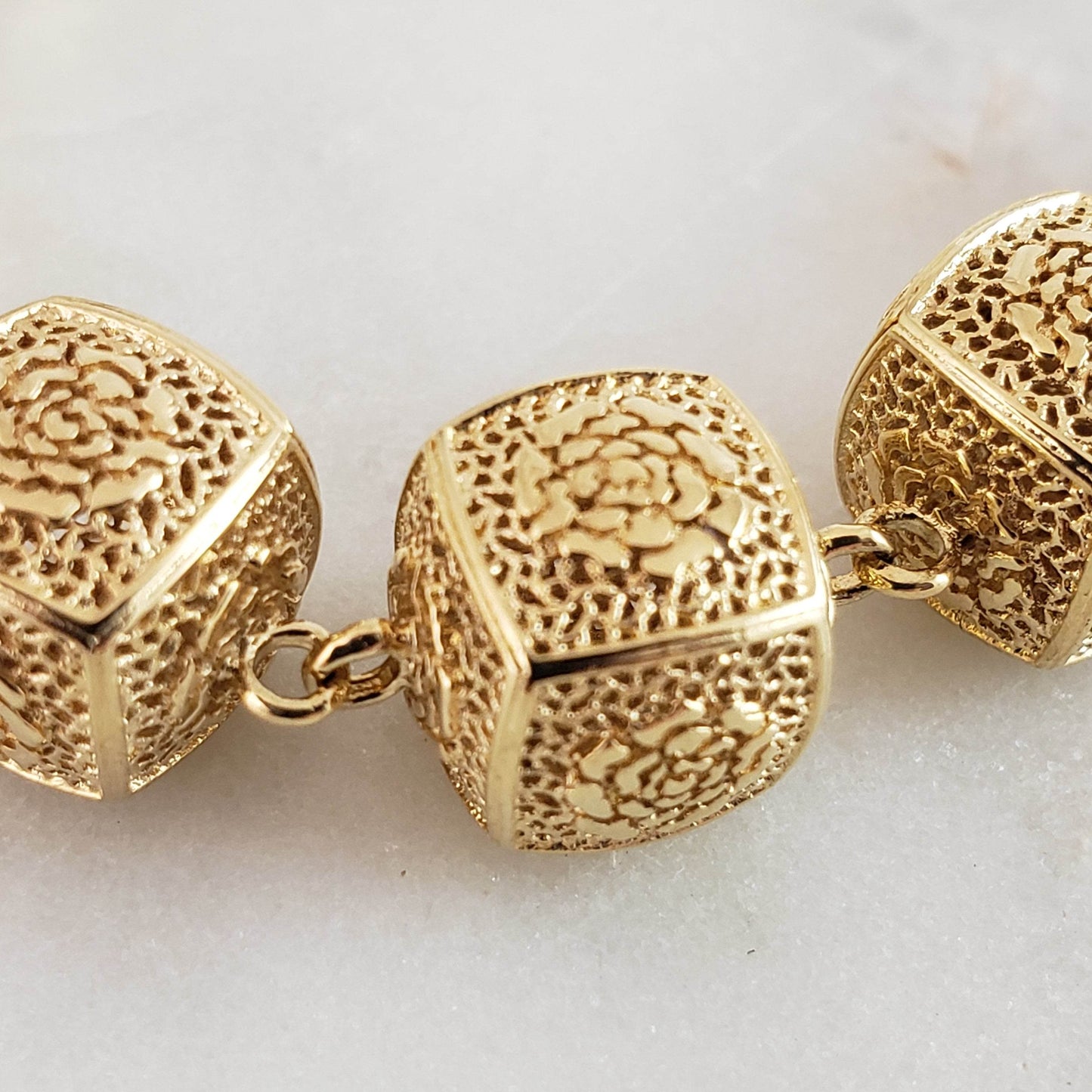 Stylish Rose Engraved Filigree Dice Slide Adjustable BOLO bracelet - TurkishBling