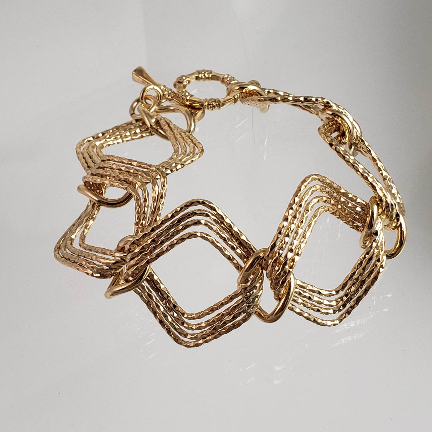 Diamond Link Bracelet with Toggle clasp - TurkishBling