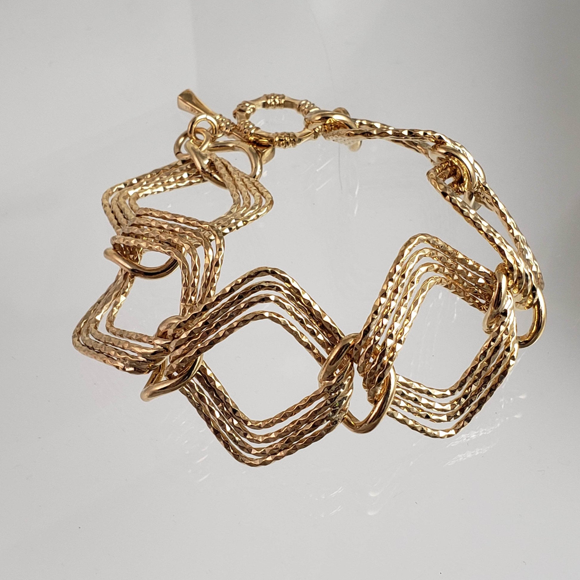 Diamond Link Bracelet with Toggle clasp - TurkishBling