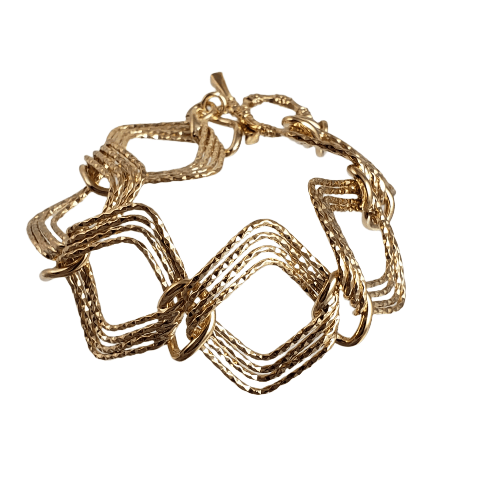 Diamond Link Bracelet with Toggle clasp - TurkishBling