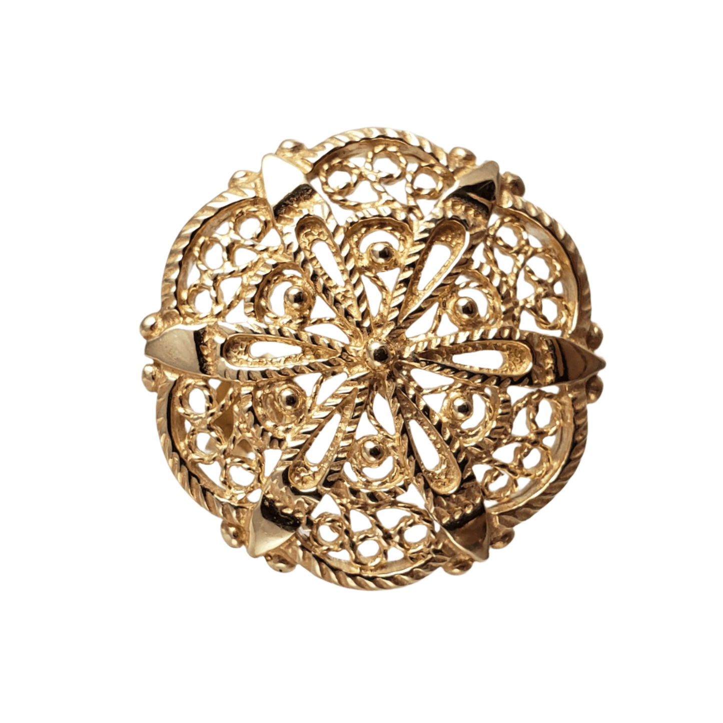 Filigree Sunburst Statement Stud Earrings - TurkishBling