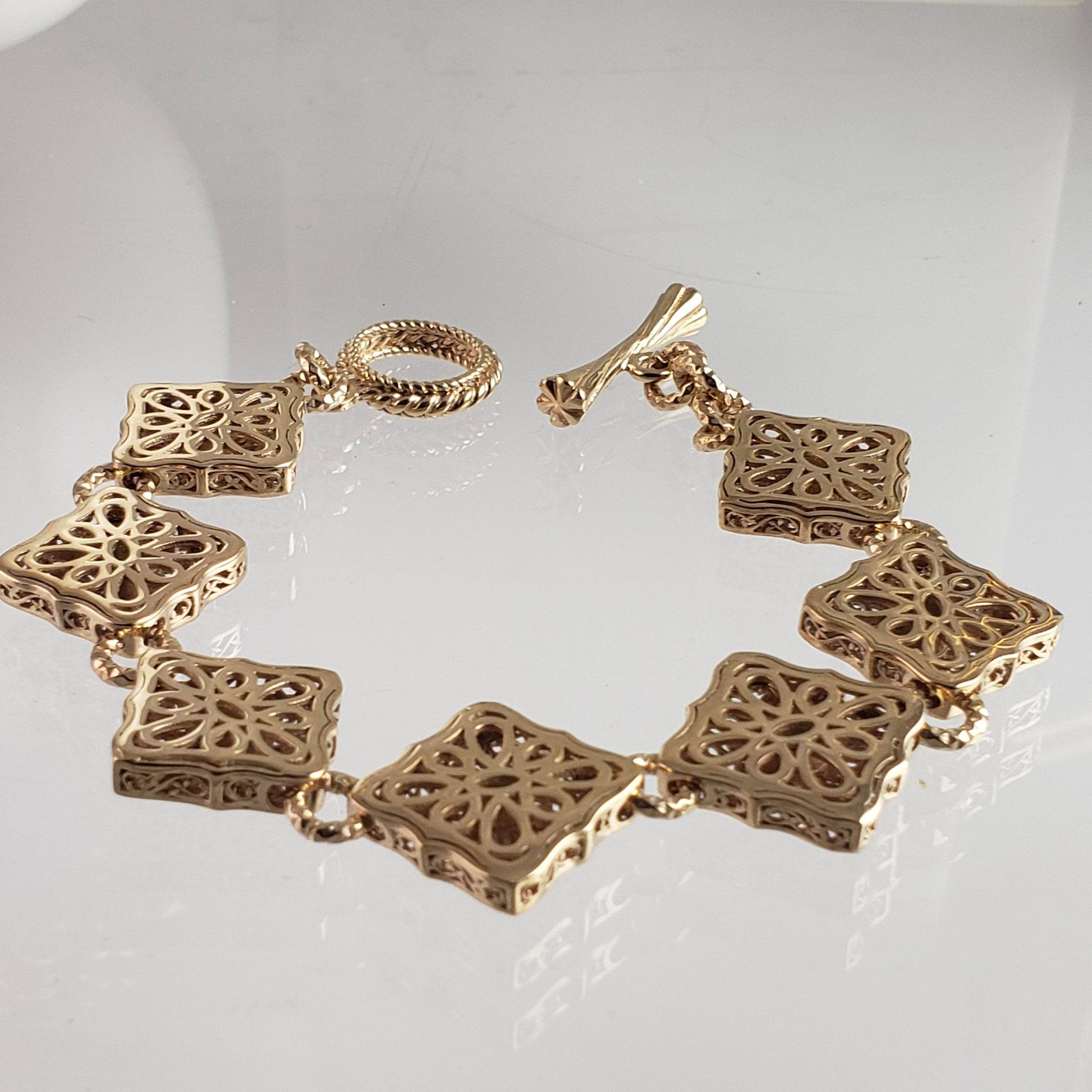 Luxurious Gemstone Panel Toggle Bracelet - TurkishBling