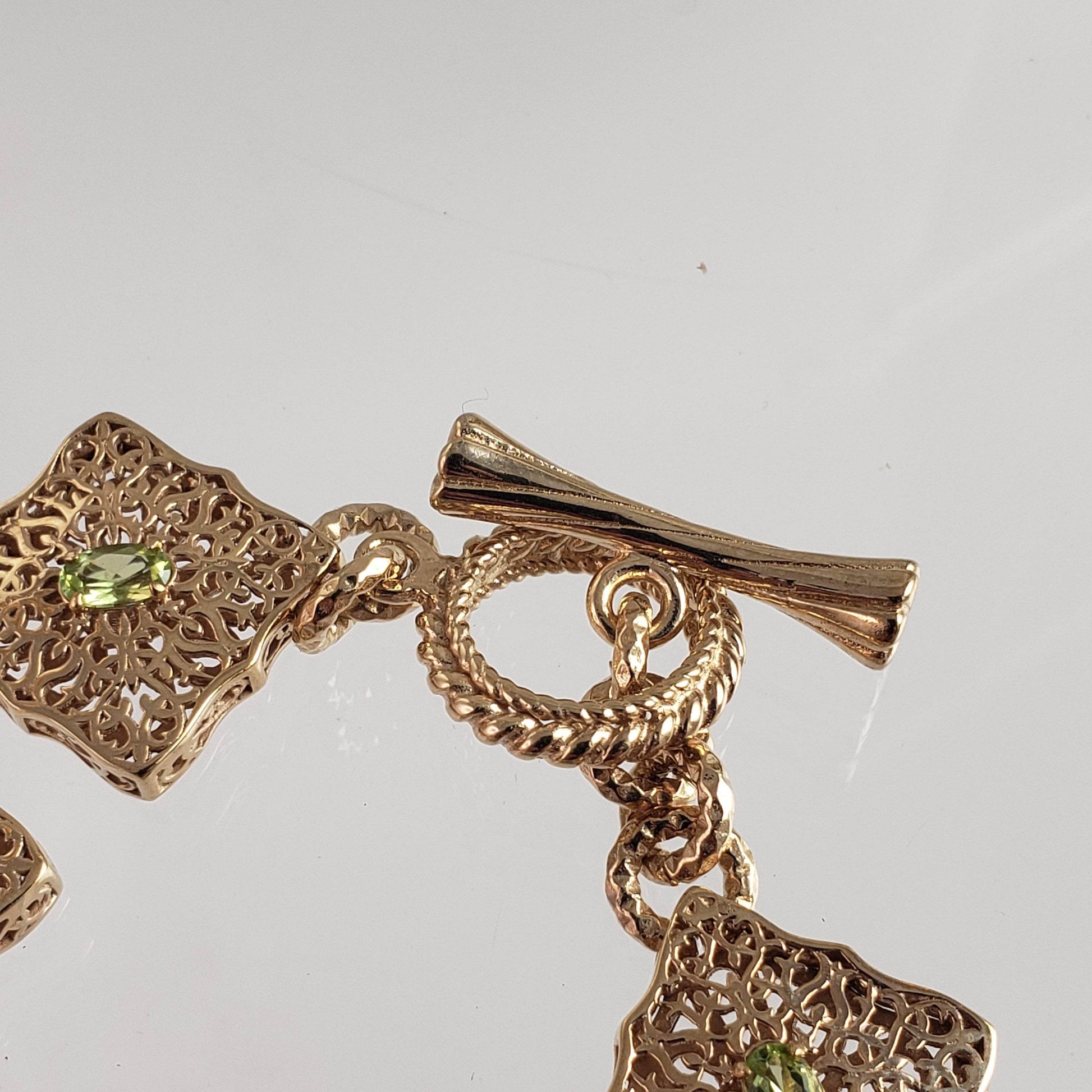 Luxurious Gemstone Panel Toggle Bracelet - TurkishBling