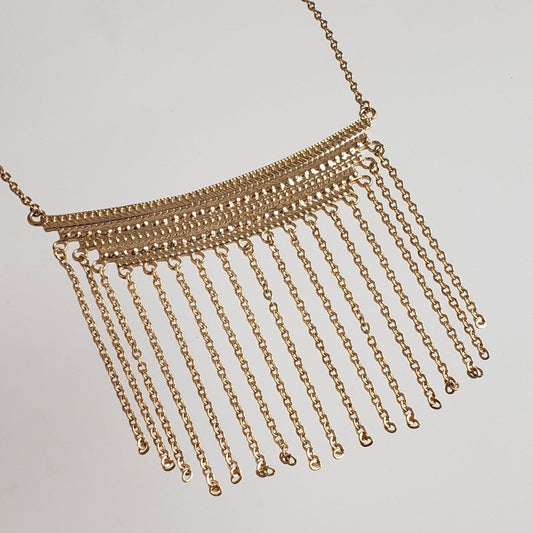 Cleopatra Collection Fringe Chain Necklace - TurkishBling