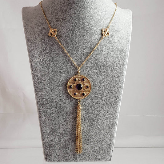 Amethyst Byzantine Tassel Necklace - TurkishBling