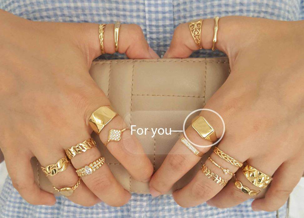Solid Gold Engravable Cushion Signet Ring - 18k, 14k, 10k - TurkishBling