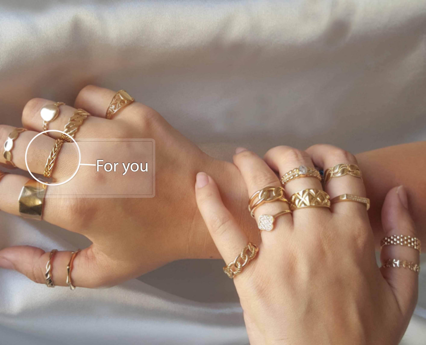 Gold Braided Ring - 10k,14k,18k - TurkishBling