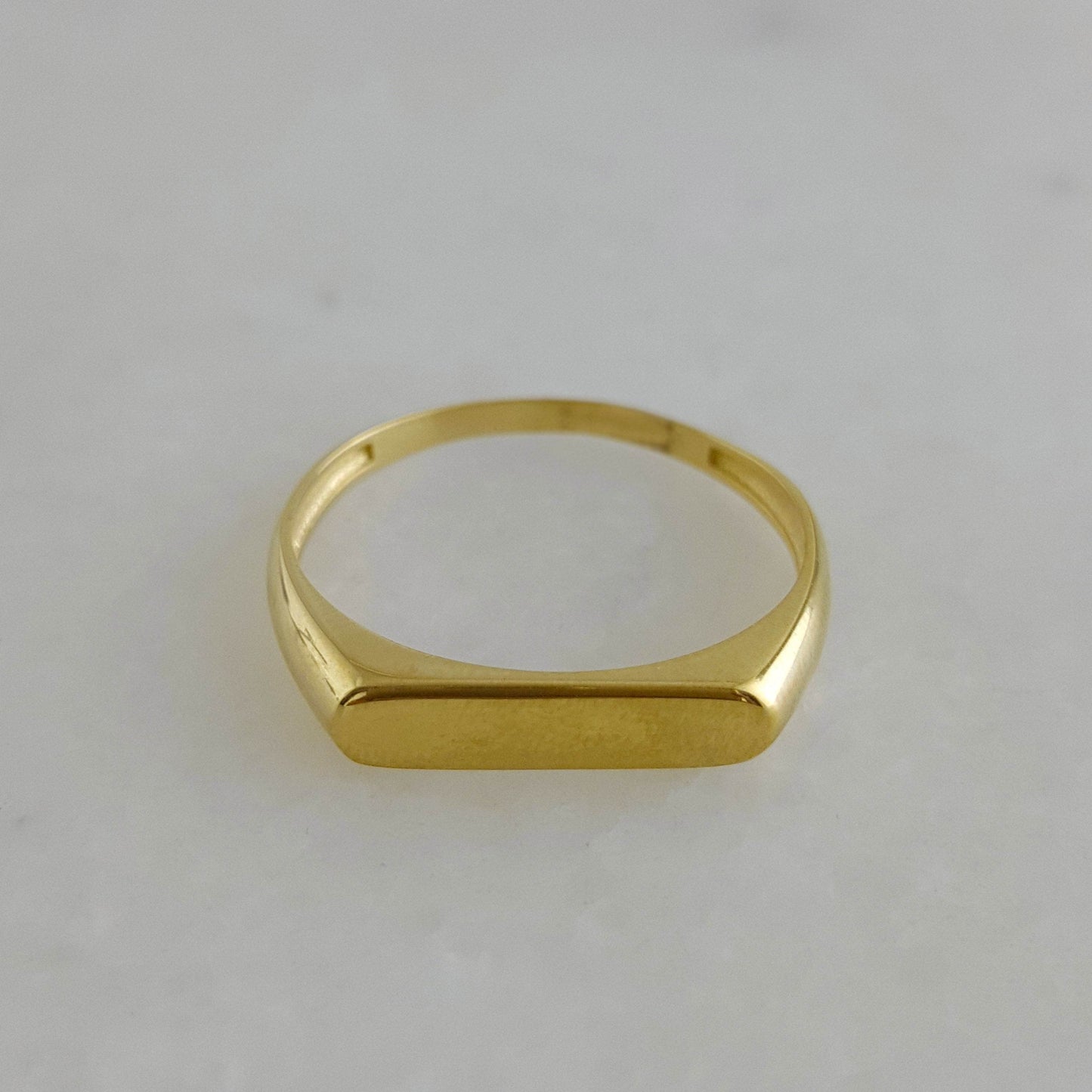 Engravable Minimalist Gold Ring - 10k,14k,18k - TurkishBling