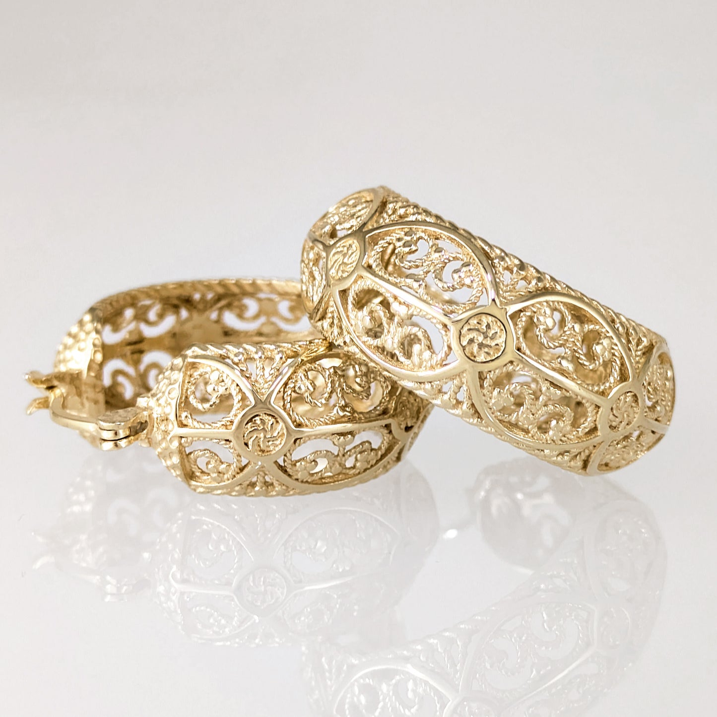 Filigree Hoop Earrings – Intricate Gold Statement Hoops