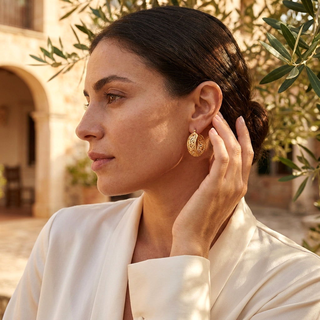 Filigree Hoop Earrings – Intricate Gold Statement Hoops
