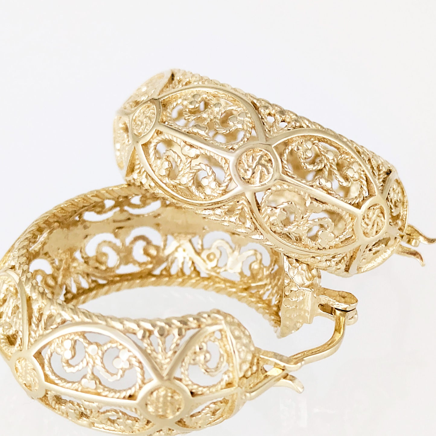 Filigree Hoop Earrings – Intricate Gold Statement Hoops