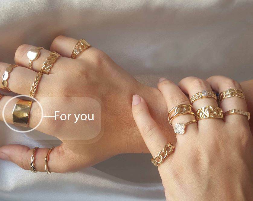 Gold Facetted High Polish Ring - 18k, 14k, 10k - TurkishBling
