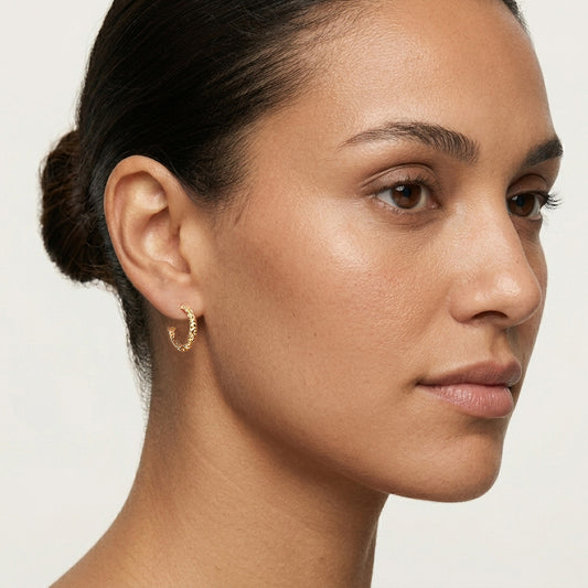 Petite Hoop Earrings with Swirl Filigree Design