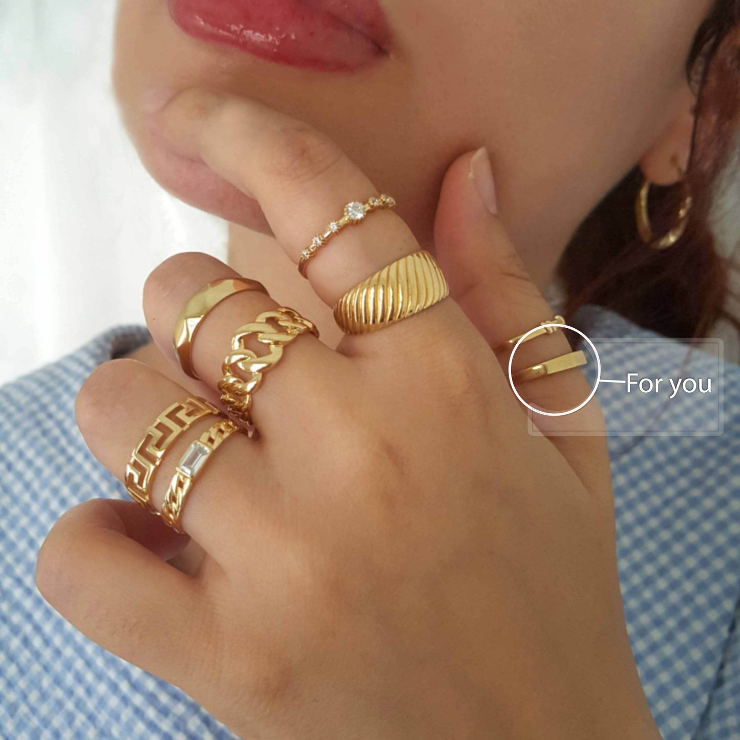Engravable Minimalist Gold Ring - 10k,14k,18k - TurkishBling
