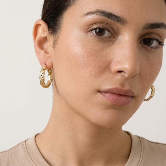 Byzantine Hoop Earrings with Woven Detail