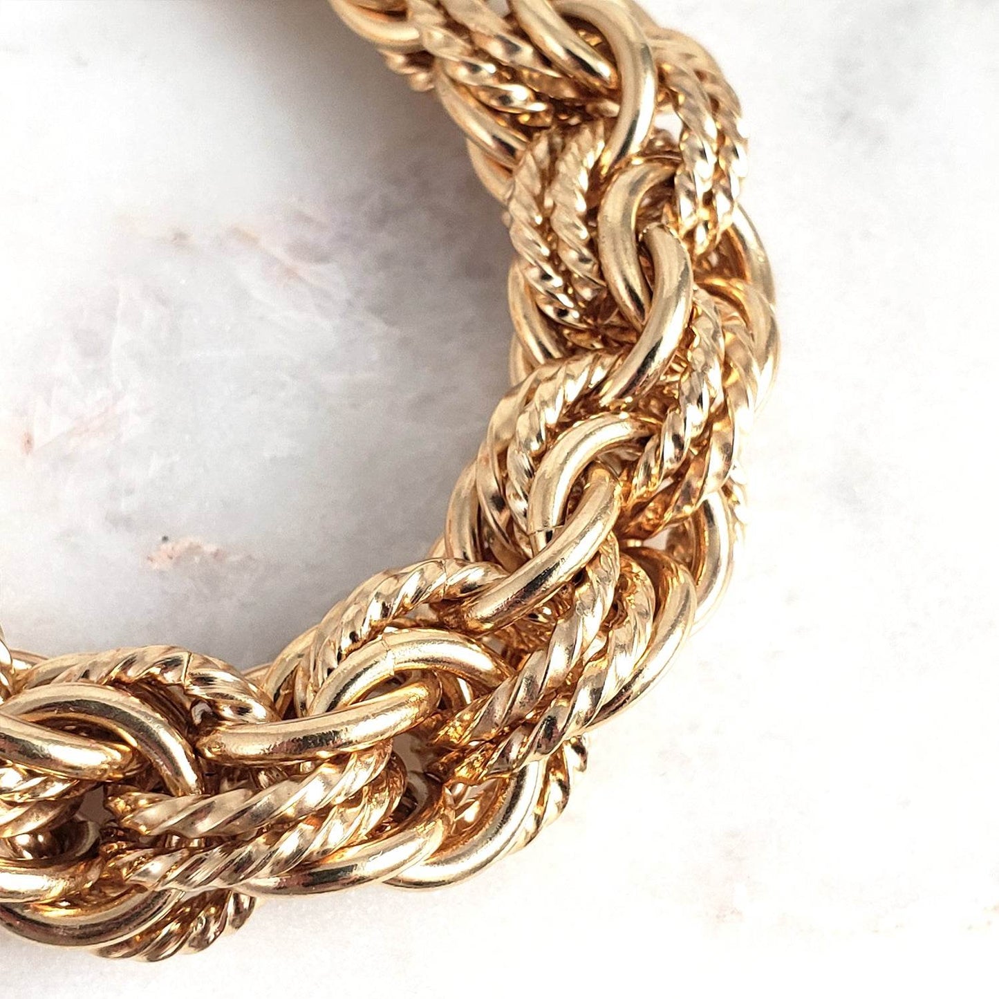 Bold Link Bracelet with Cable and High Polished Links and Gemstone Accented Toggle v White Gold - TurkishBling