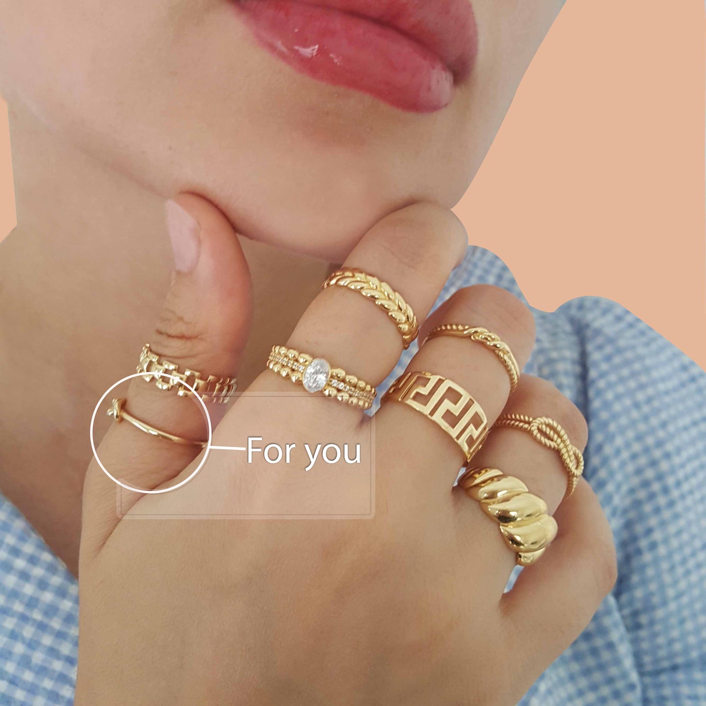 Minimalist Knot Gold Ring - 10k,14k,18k