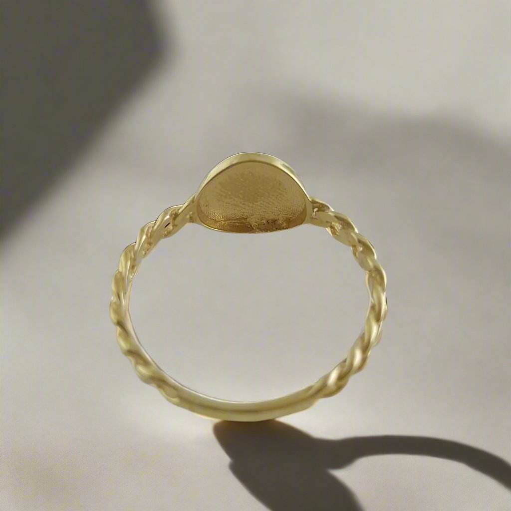 Engravable Cuban Chain Link Shank Gold Ring - 10k, 14k, 18k - TurkishBling