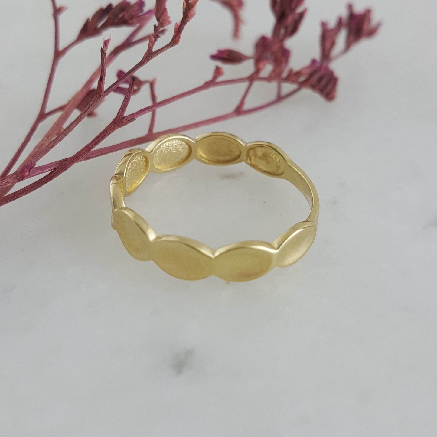 Gold Buble Ring - 10k,14k,18k - TurkishBling