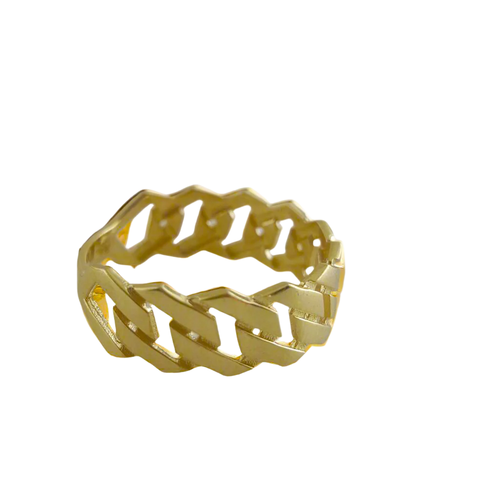 Cuban Chain Link Gold Ring - 18k, 14k, 10k