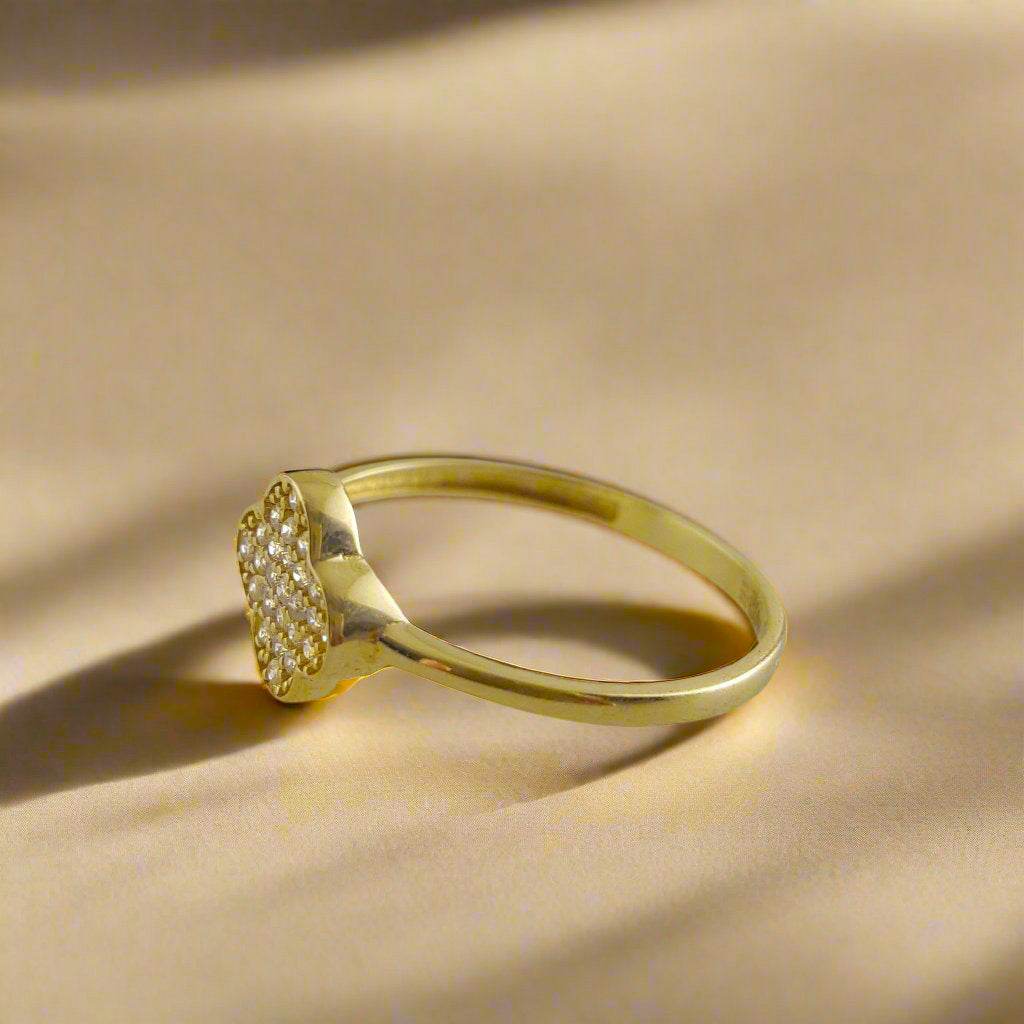 Gold Ring with Stone Accent - 10k,14k,18k - TurkishBling