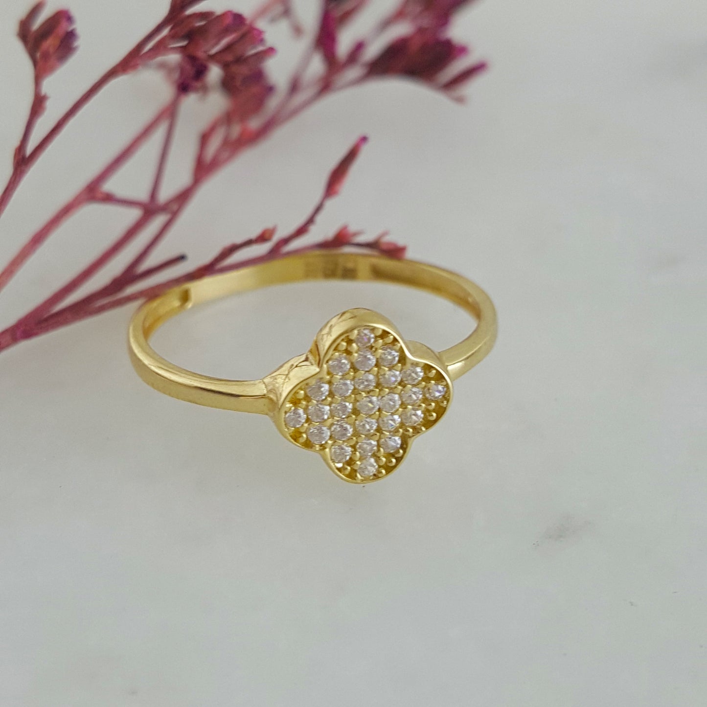 Gold Ring with Stone Accent - 10k,14k,18k