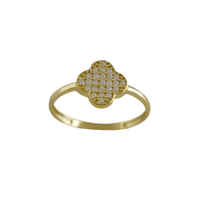 Gold Ring with Stone Accent - 10k,14k,18k - TurkishBling