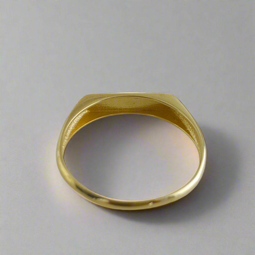 Engravable Minimalist Gold Ring - 10k,14k,18k - TurkishBling
