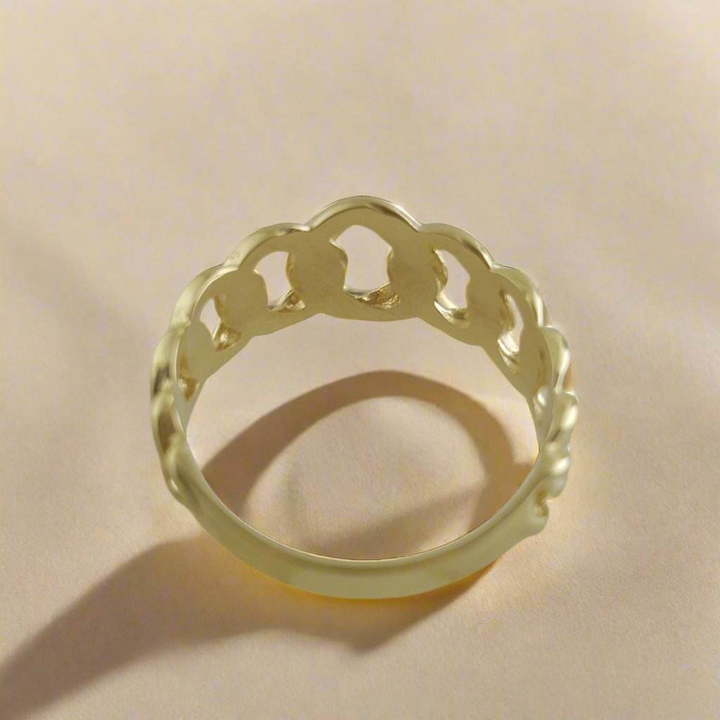 Cuban Chain Link Gold Ring - 10k,14k,18k - TurkishBling