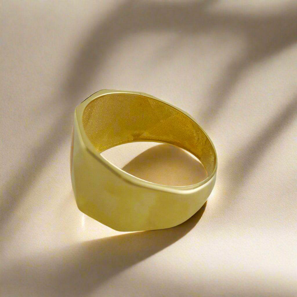 Gold Facetted High Polish Ring - 18k, 14k, 10k - TurkishBling