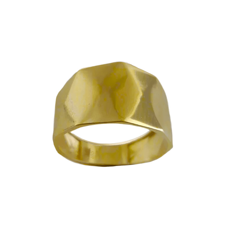 Gold Facetted High Polish Ring - 18k, 14k, 10k - TurkishBling