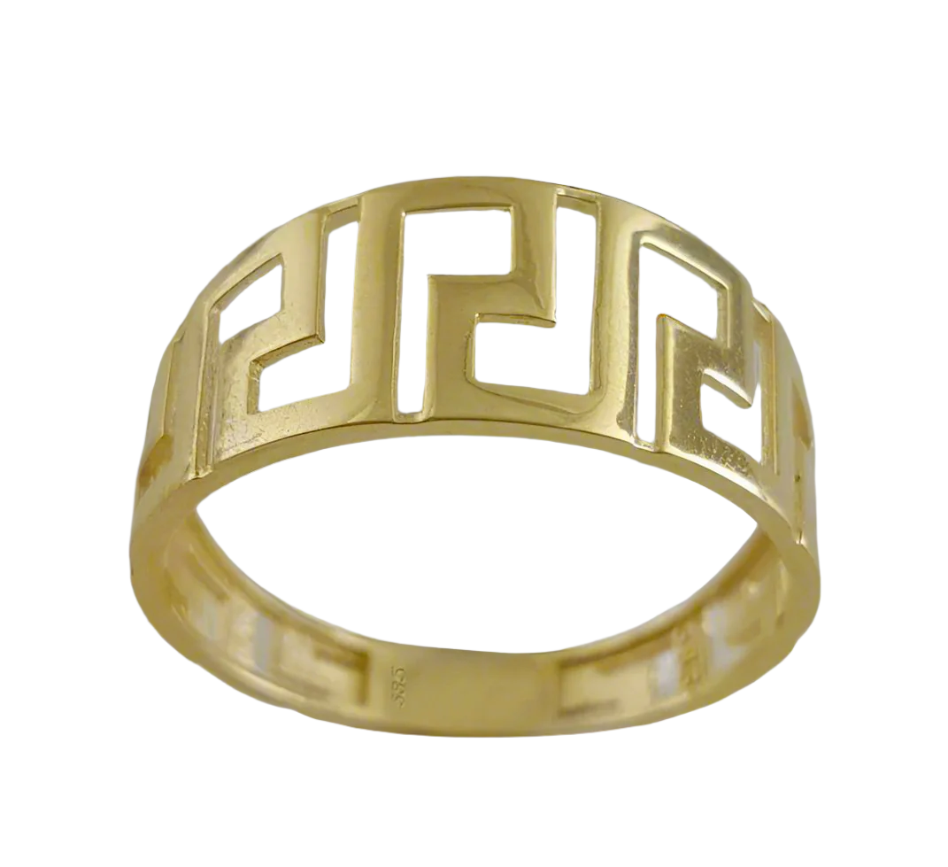 Greek Pattern Gold Ring - 10k,14k,18k