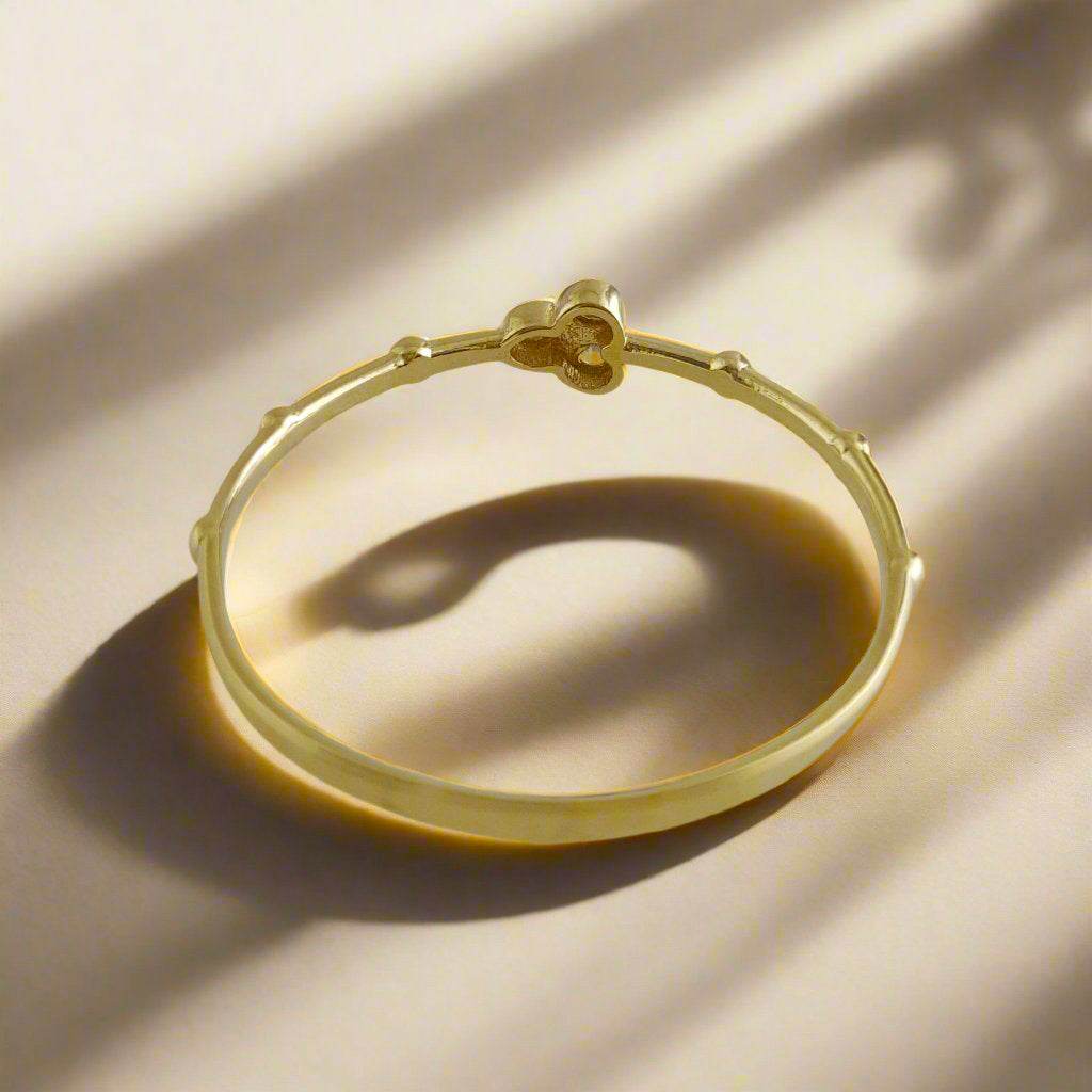 Minimalist Milgrain Bead Solid Gold Ring with Stones - 18k, 14k, 10k - TurkishBling