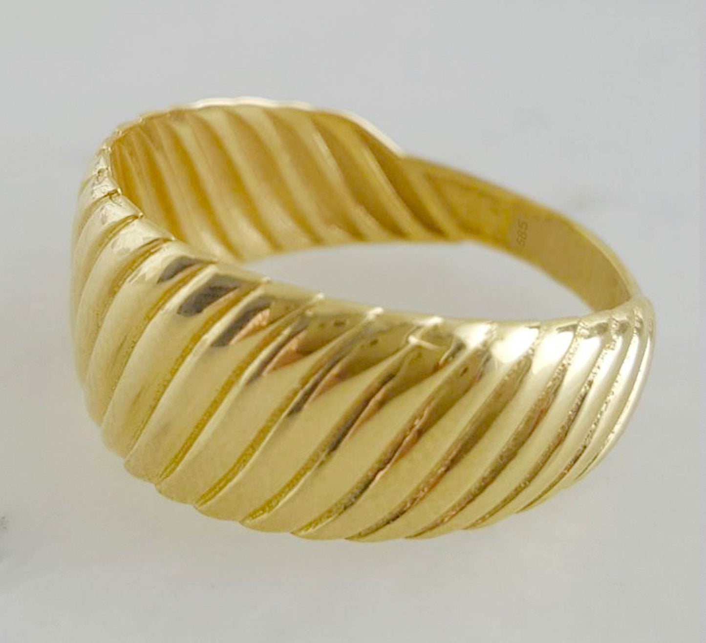 Croissant Gold Ring - 10k,14k,18k - TurkishBling