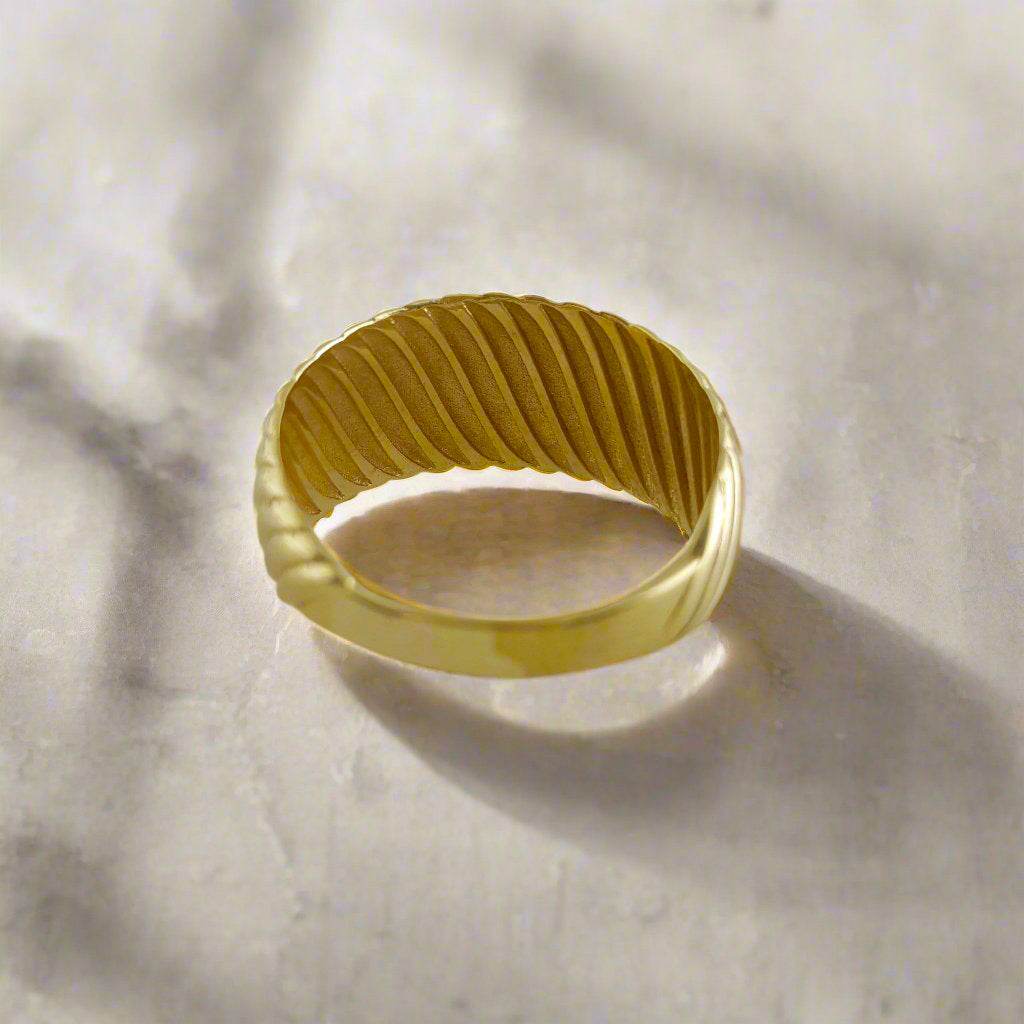 Croissant Gold Ring - 10k,14k,18k - TurkishBling