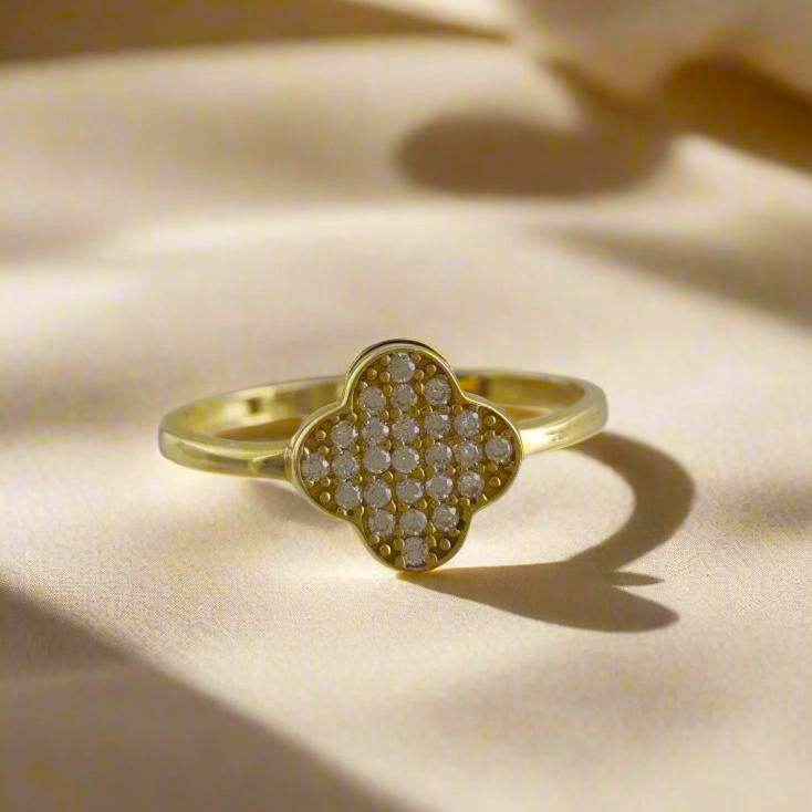 Gold Ring with Stone Accent - 10k,14k,18k - TurkishBling