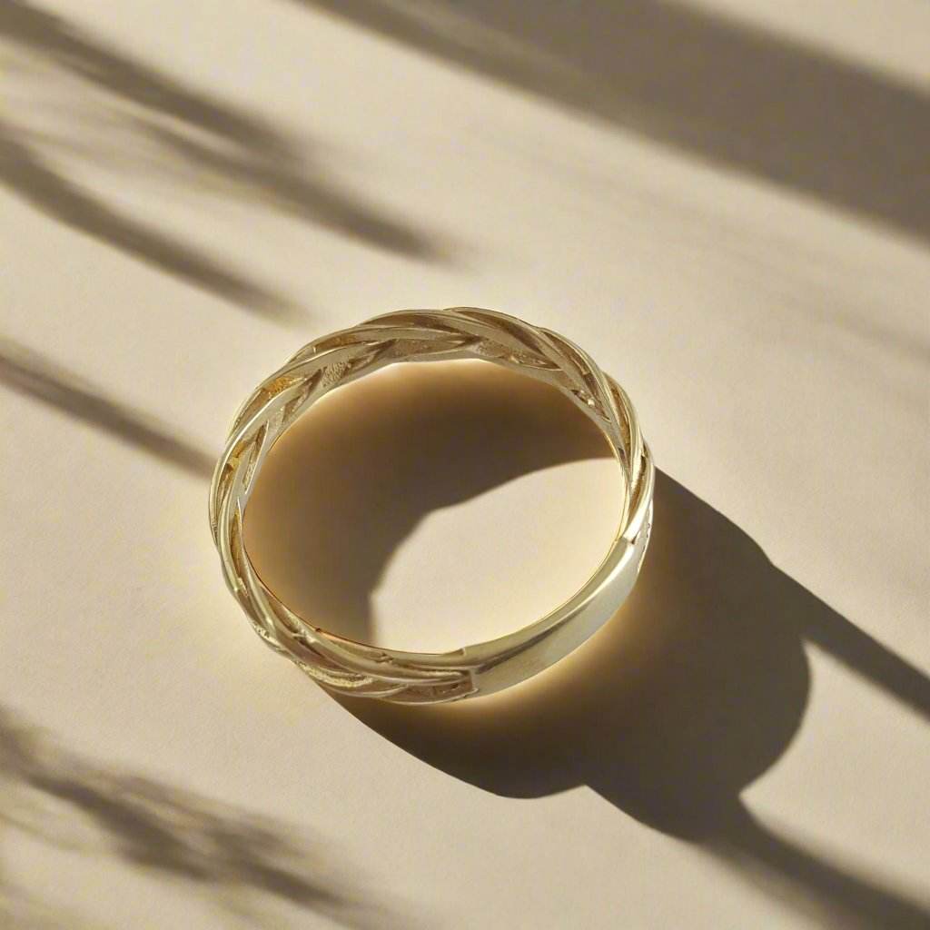 Gold Braided Ring - 10k,14k,18k - TurkishBling
