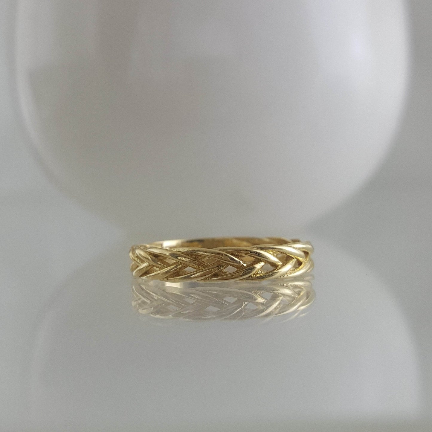Gold Braided Ring - 10k,14k,18k - TurkishBling