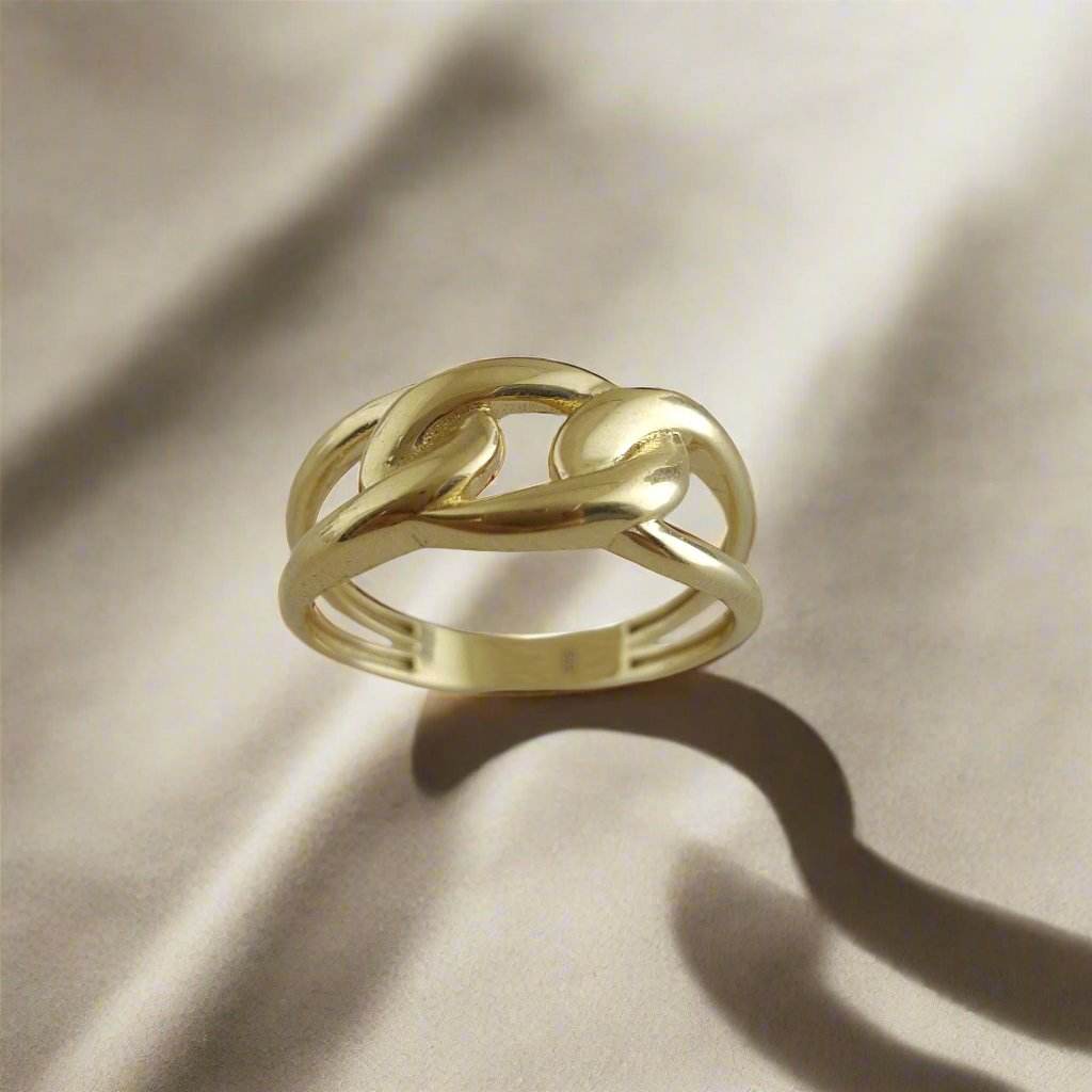 Interlocked Gold Ring - 10k,14k,18k - TurkishBling