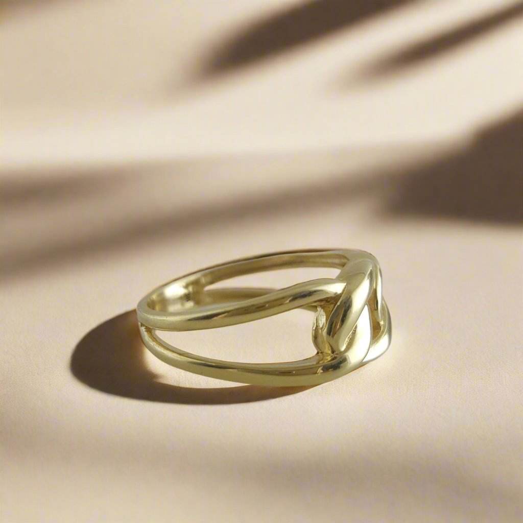 Interlocked Gold Ring - 10k,14k,18k - TurkishBling
