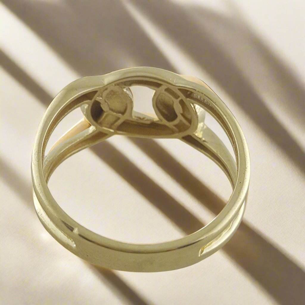 Interlocked Gold Ring - 10k,14k,18k - TurkishBling