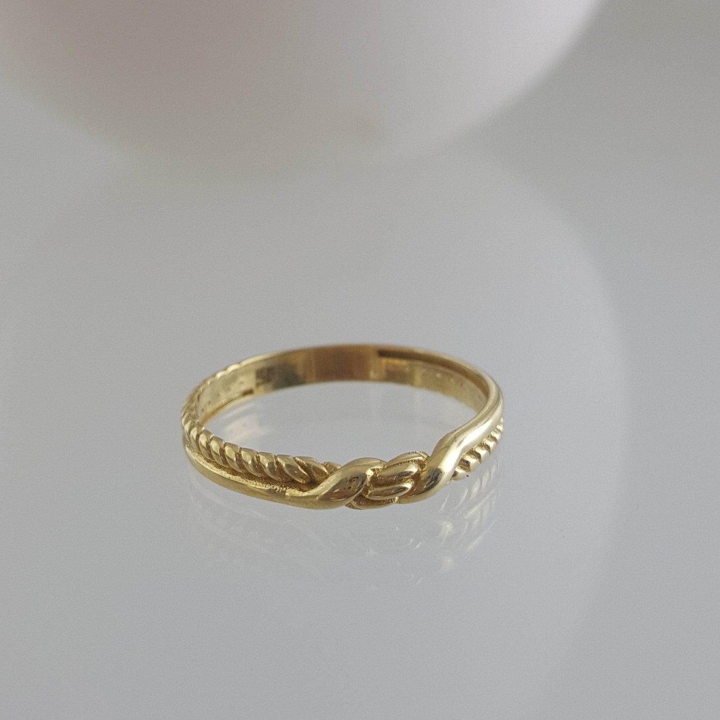 Twisted Double Band Gold Ring - 10k,14k,18k - TurkishBling