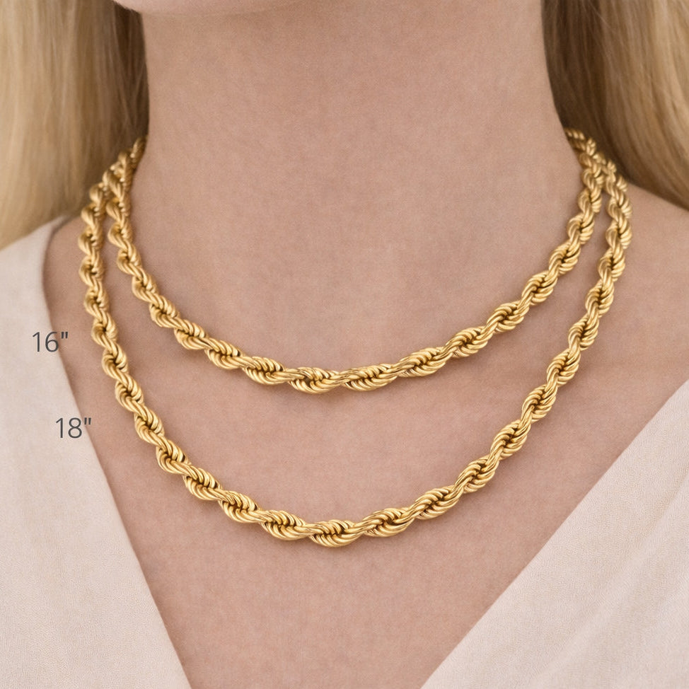 Bold Rope ChainStatement Necklace 8mm gauge Adjustable