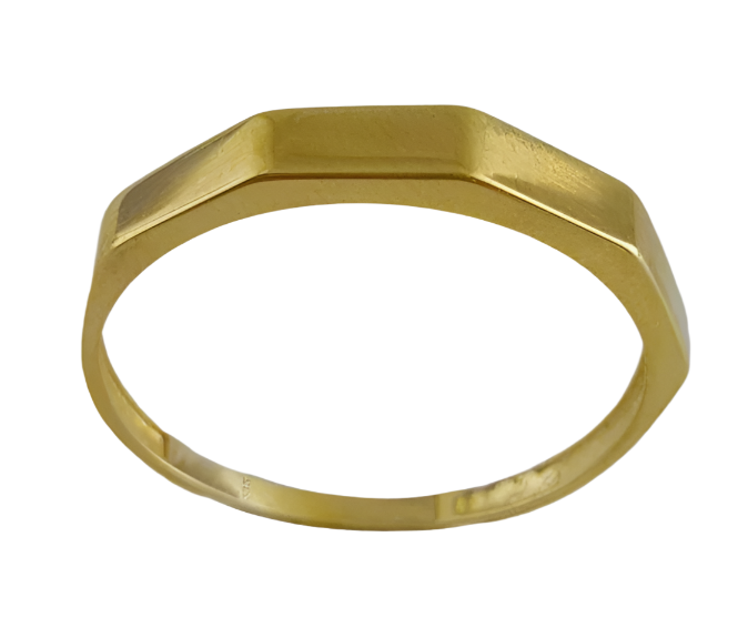 Facetted Narrow Bolt Gold Ring - 10k-14k-18k